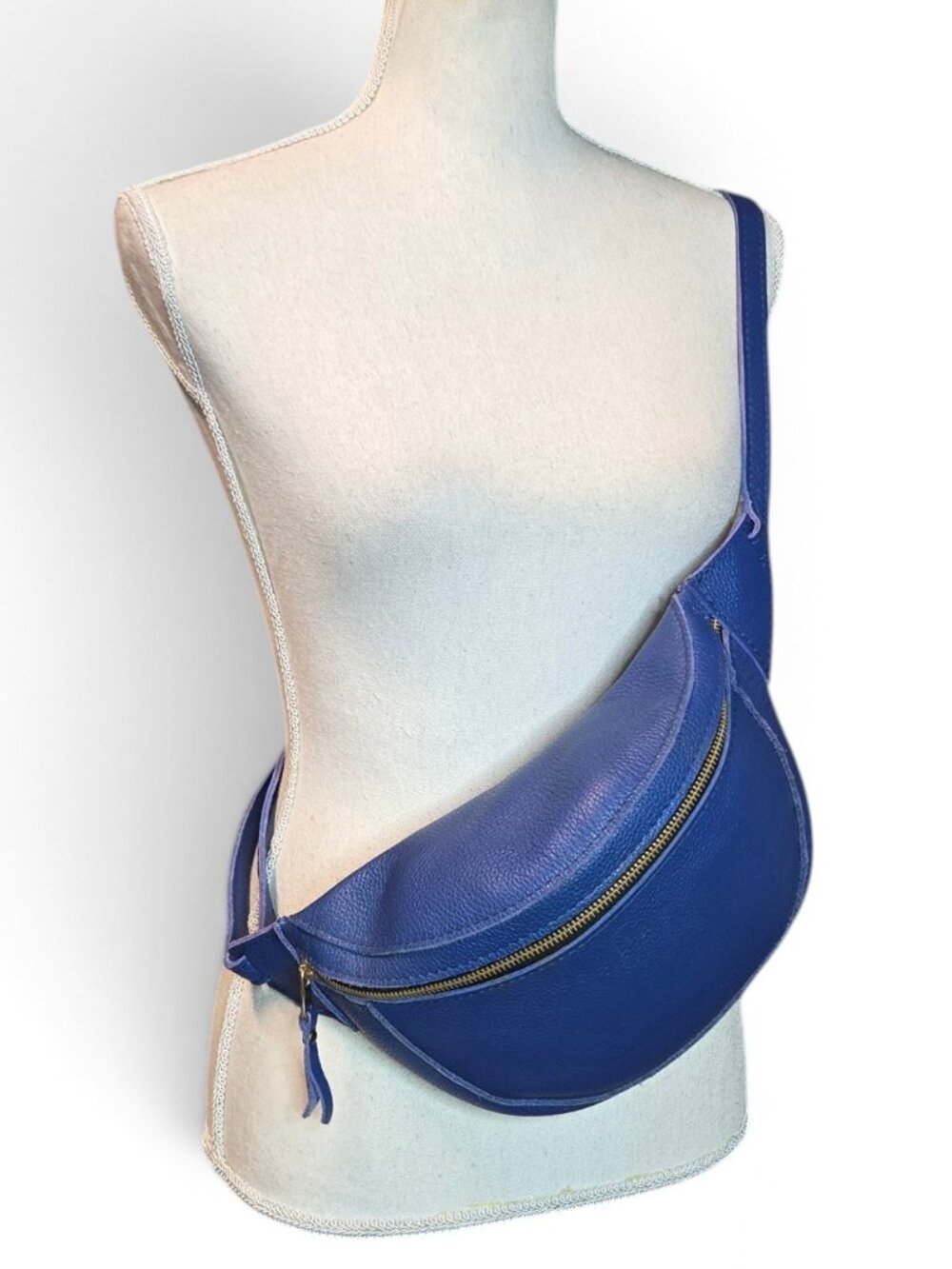 Sally Sling Bag by Portland Leather Goods Womens Molino Blue Adjustable Strap